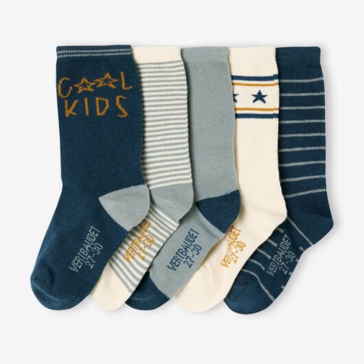 Pack of 5 Pairs of "Cool Kids" Socks for Boys sage green