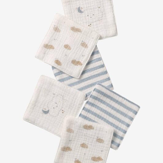 Pack of 6 Washable Wipes white