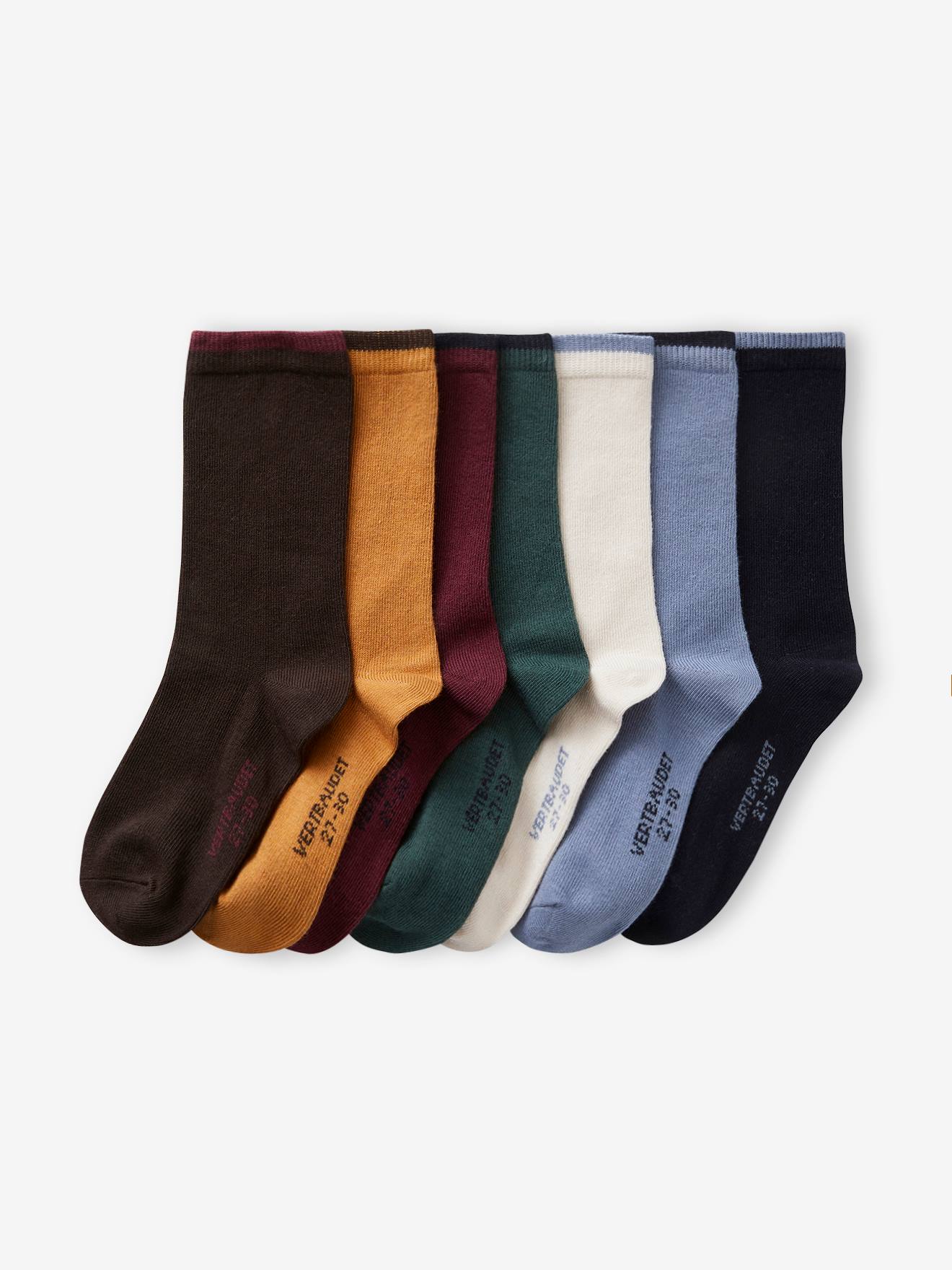 Pack of 7 Pairs of Socks for Boys chocolate