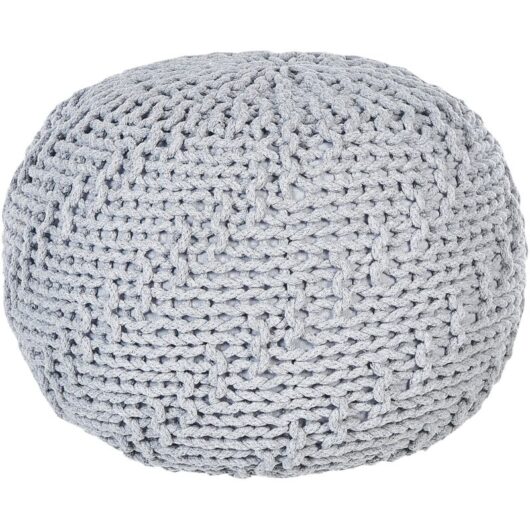 Pouffe PRIENE Cotton Light Grey
