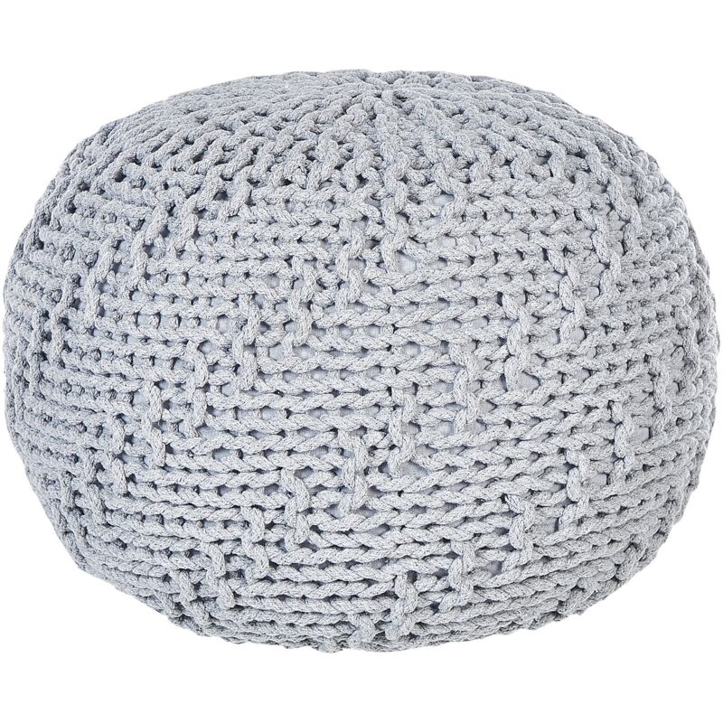 Pouffe PRIENE Cotton Light Grey