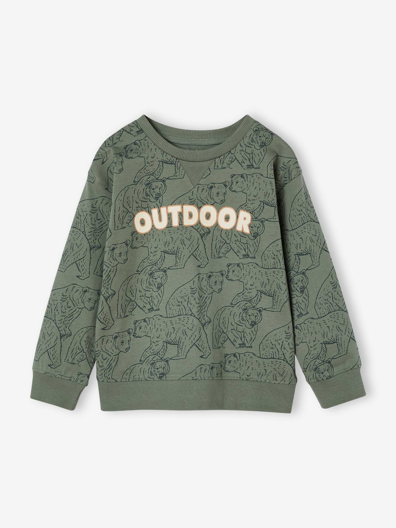 Printed Sweatshirt-Style Top for Boys lichen