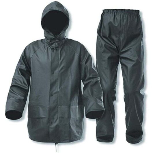 Rain suits for men and women - Durable, waterproof jacket and trousers - Hidden hood (XXL)