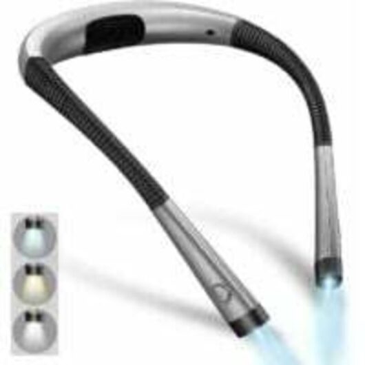 Rechargeable Neck Reading Light for Bed, 3 Colors, 6 Brightness Levels, Foldable Arms, Long Lifespan, Perfect for Reading, Knitting, Repairing