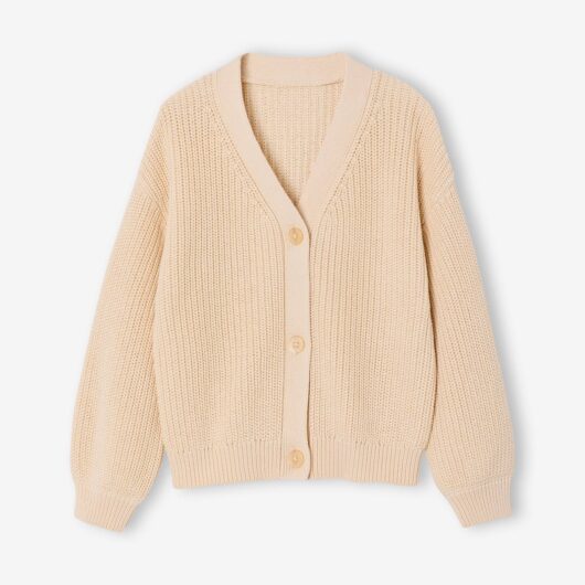 Rib Knit Cardigan for Girls vanilla