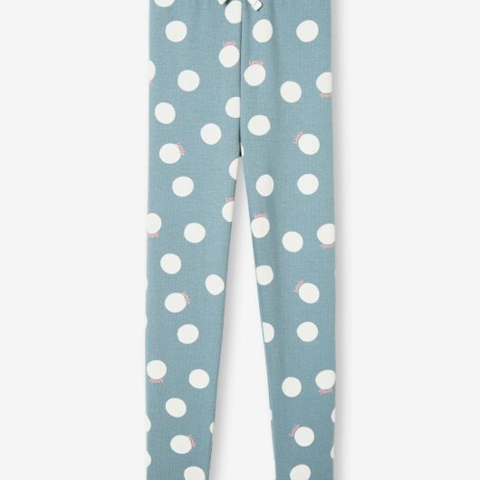 Rib Knit Leggings, for Girls grey green