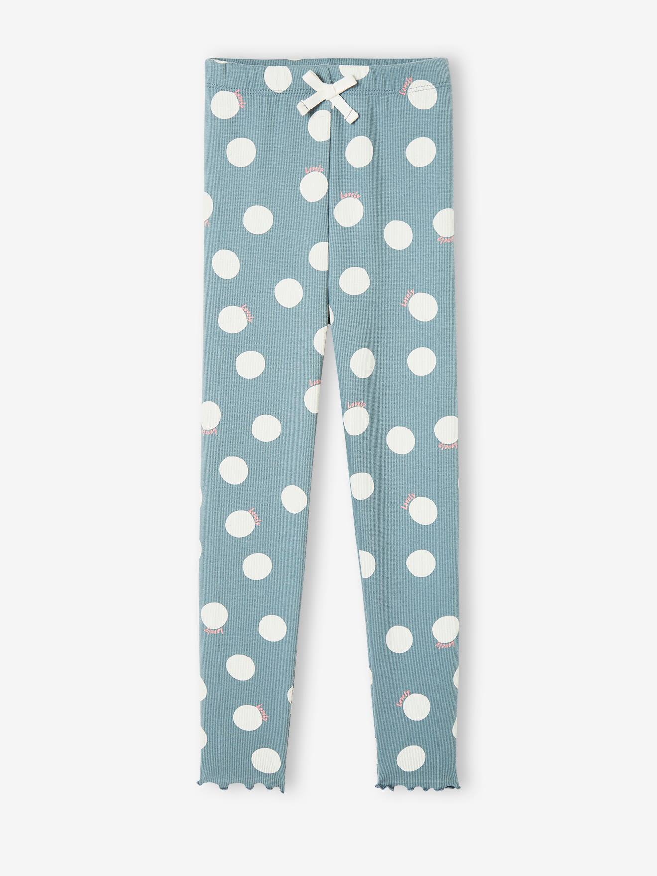 Rib Knit Leggings, for Girls grey green