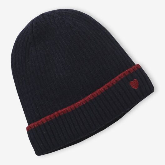 Ribbed Knit Beanie for Girls, JONEN navy blue