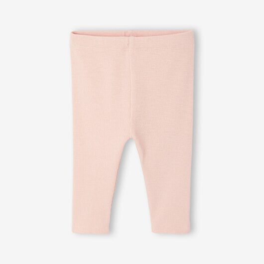 Ribbed Knit Leggings for Babies pale pink