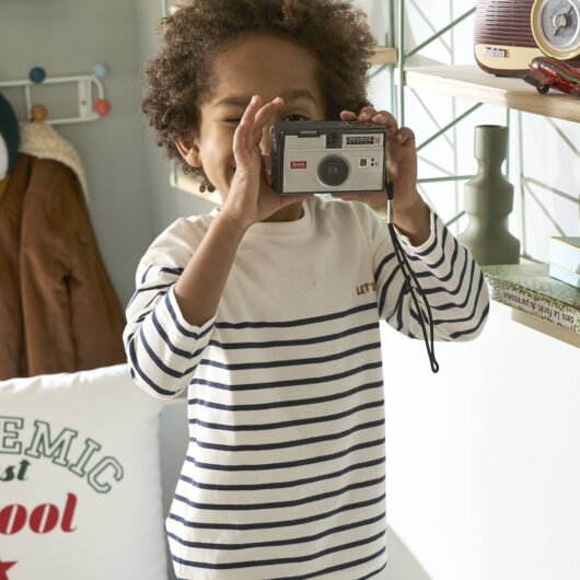 Sailor-Type Jumper with Motif on the Chest for Boys white light striped