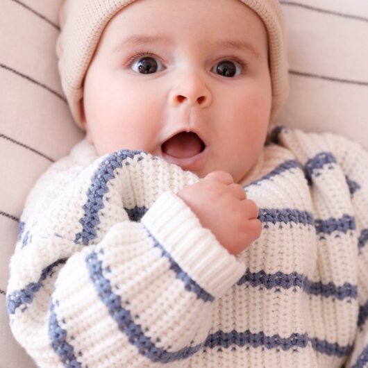 Sailor-Type Jumper with Opening on the Back, for Babies blue