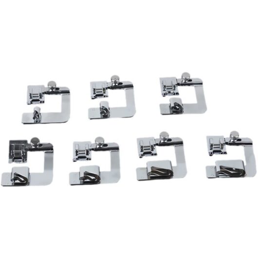 Sewing machine presser foot, hem foot, sewing, 3/8, 4/8, 5/8, 6/8, 7/8, 8/8 inch, hem foot