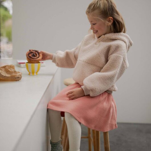 Skirt in Ribbed Jersey Knit rose