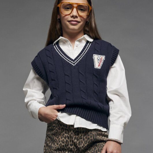 Sleeveless Jumper for Girls, JONEN navy blue