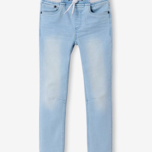 Straight Cut Denim-Effect Fleece Trousers, for Boys bleached denim