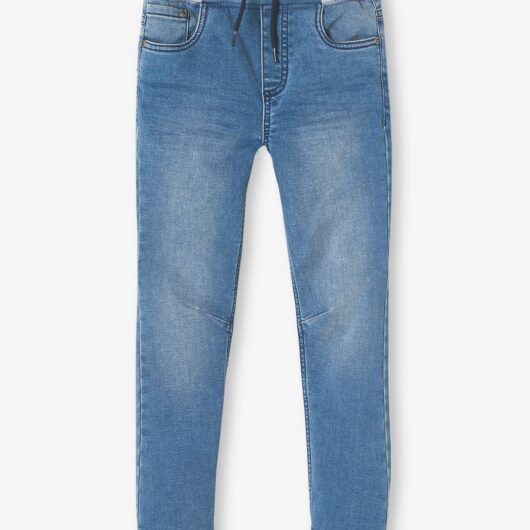 Straight Cut Denim-Effect Fleece Trousers, for Boys double stone