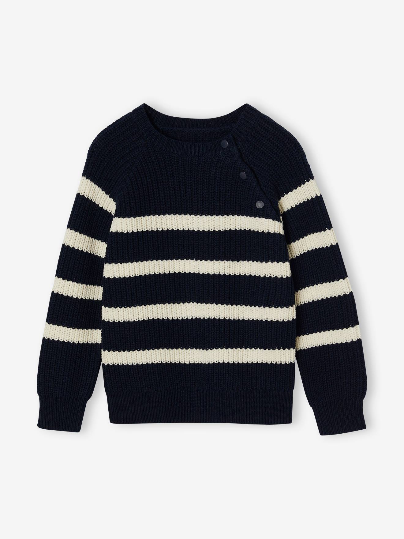 Striped Top for Boys ink blue