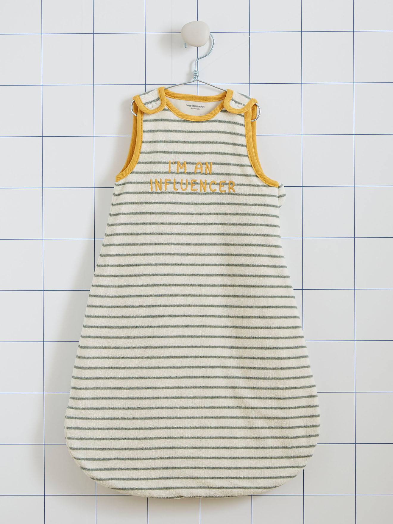 Summer Special Baby Sleeping Bag in Terry Cloth, Summer Dreams striped green