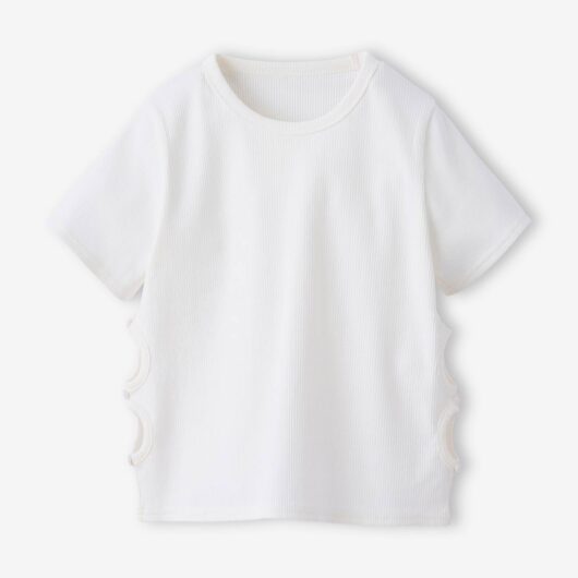 T-Shirt with Mesh Sides for Girls, JONEN ecru
