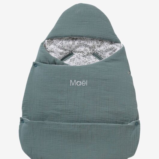 Transformable Baby Nest in Cotton Gauze sage