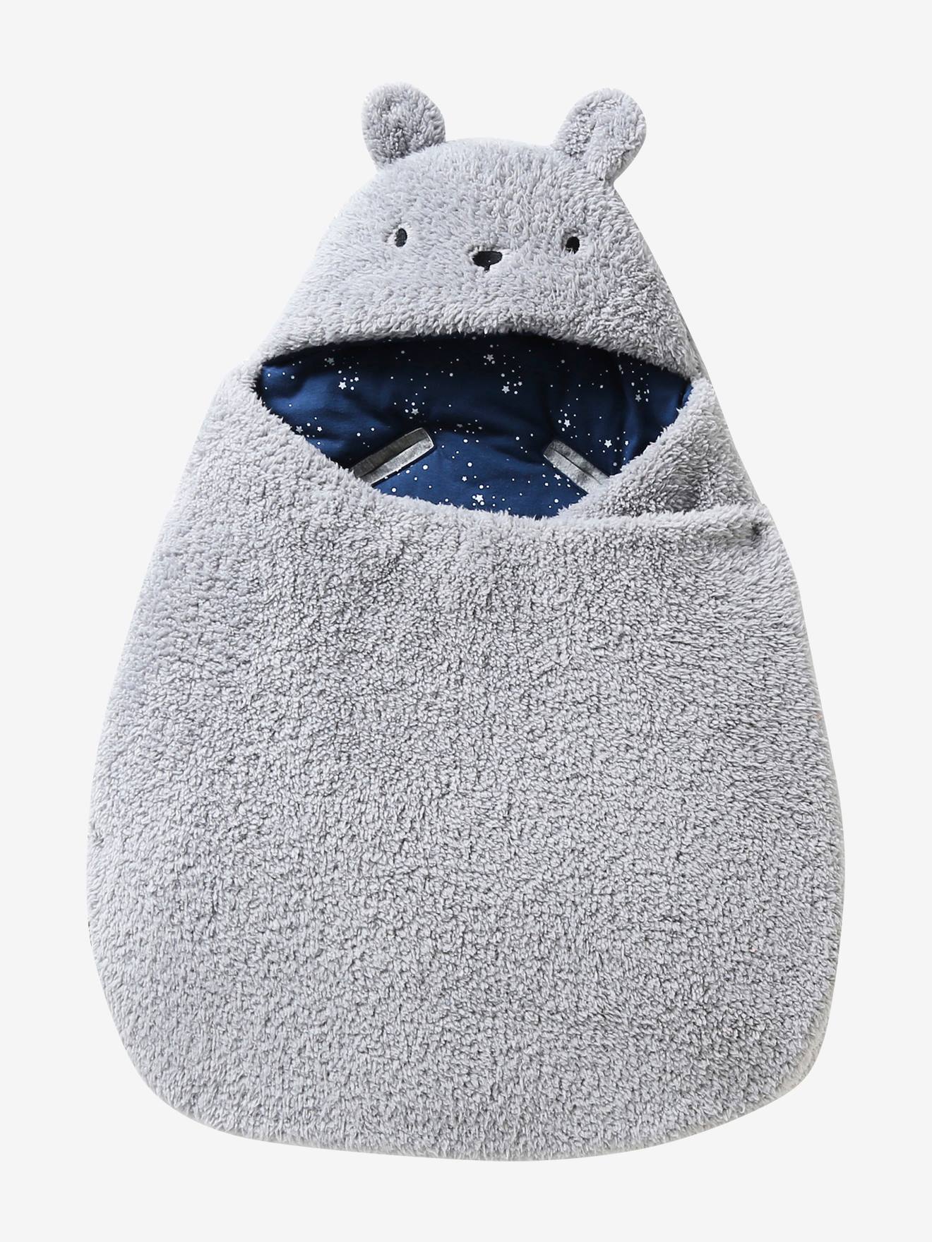 Transformable Baby Nest in Plush Fabric, Bear mouse grey