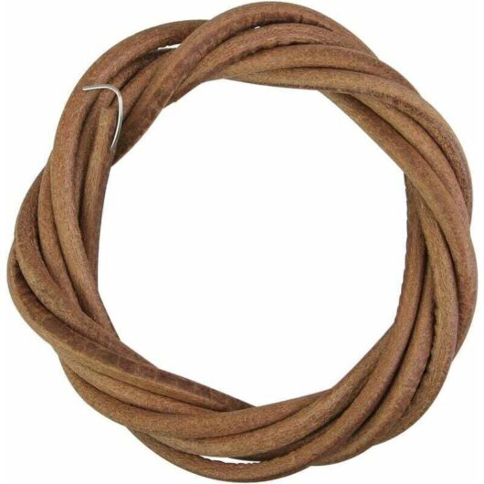 Vintage Leather Sewing Machine Belt, 183cm, Solid, Non-Slip with Hook, Brown Sewing Machine Accessory for Singer Foot Pedal