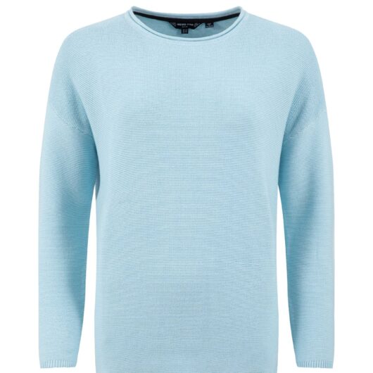 Weird Fish Dalla Knitted Crew Neck Jumper Skyway Size 20