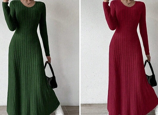 Women's Knit Maxi Dress - 5 Colours, 4 Sizes!