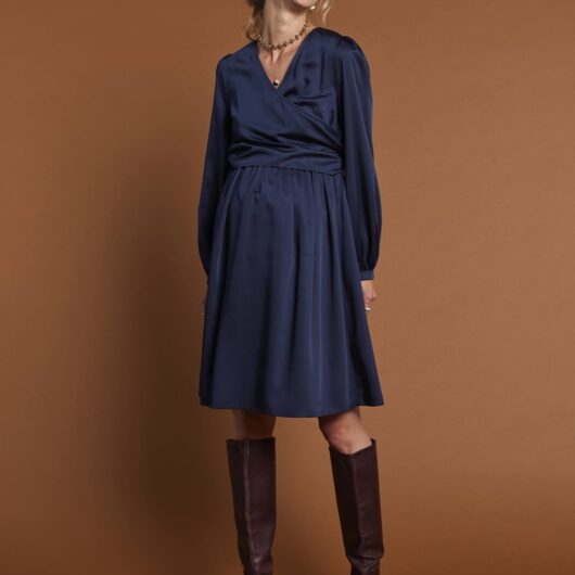 Wrap-Over Dress for Maternity, by ENVIE DE FRAISE navy blue