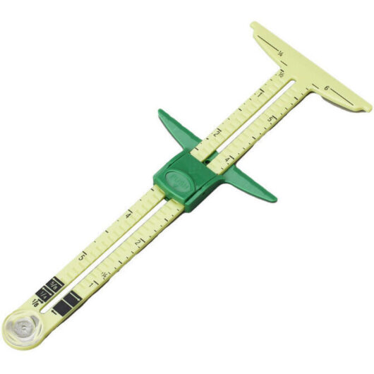 5-in-1 Plastic Sliding Ruler: Sewing, Patchwork, Tailoring, Household Accessories, Buttonhole Spacer, Seam Allowance, Hem Gauge, Circular Compass