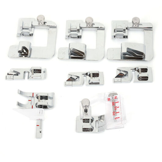 8-Piece Sewing Machine Presser Foot Set for Sewing Crafts, Flat Hemming Presser Foot Kit, Sewing Machine Accessories