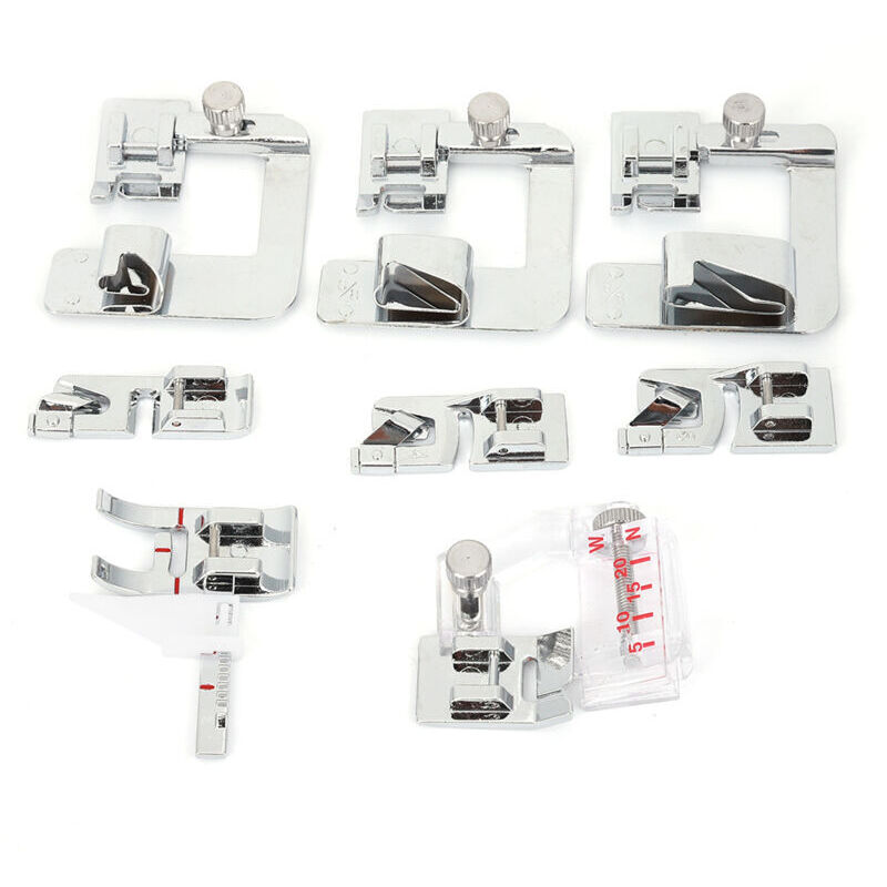 8-Piece Sewing Machine Presser Foot Set for Sewing Crafts, Flat Hemming Presser Foot Kit, Sewing Machine Accessories