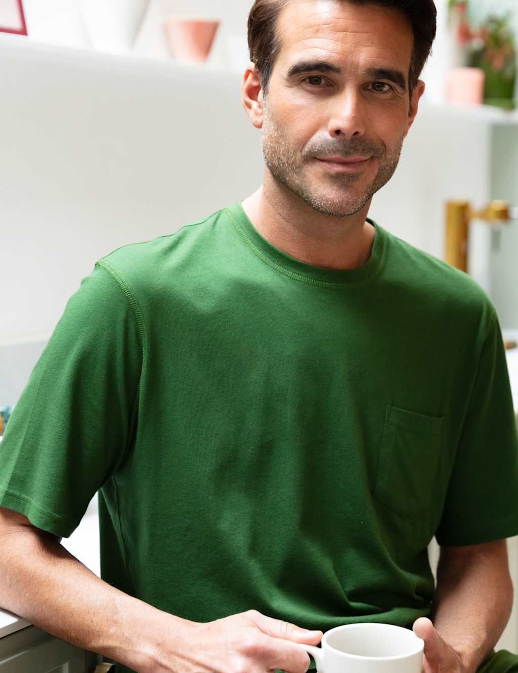 Cyberjammies Cotton Modal Blend Knitted Pyjama Top Green