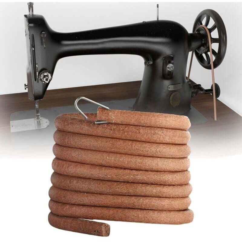Leather Sewing Machine Belt with Hook 183 cm - Compatible with Foot Pedal Sewing Machines - Easy to Install (6MM)