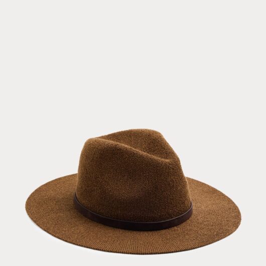 M&S Knitted Broad Brim Hat Brown