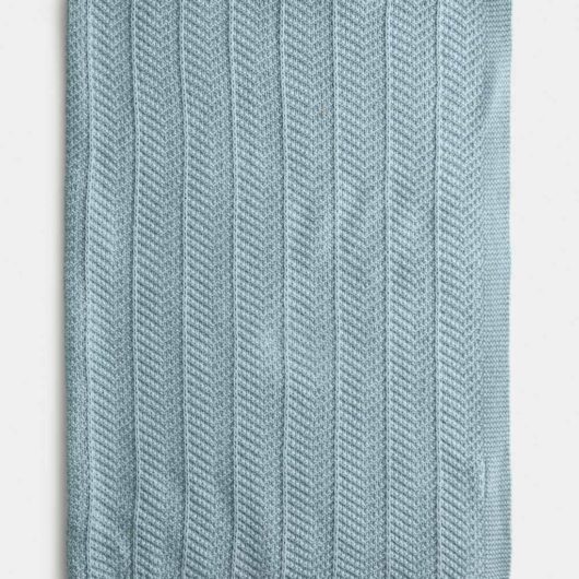 M&S Pure Cotton Knitted Shawl Light Duck Egg