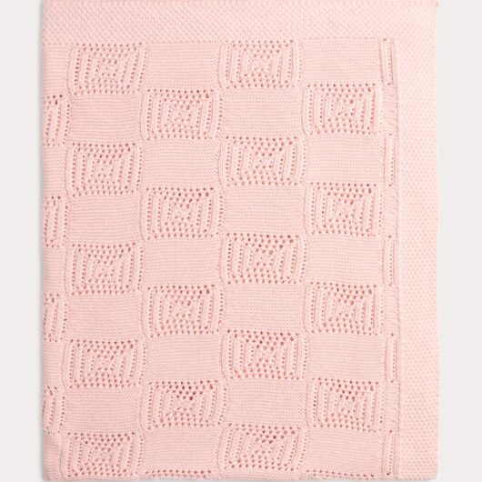 M&S Pure Cotton Knitted Shawl Tea Rose