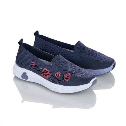 Navy 4 Embroided Fly Knit Shoes