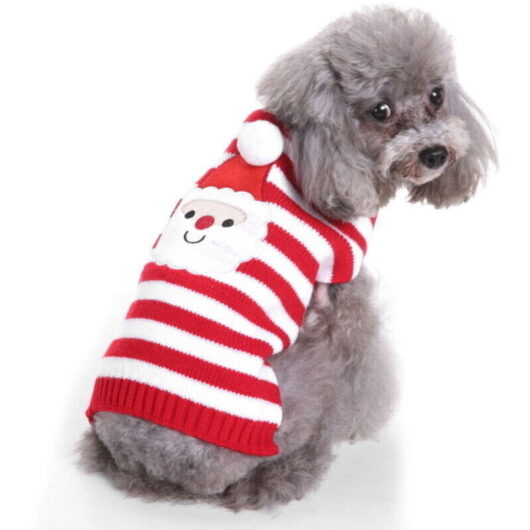 Pet Xmas Pull-Overs - Winter Dog Jumper, Christmas Pattern, Winter Knitted Coat for Small Medium Dogs, Cats and Rabbits, M