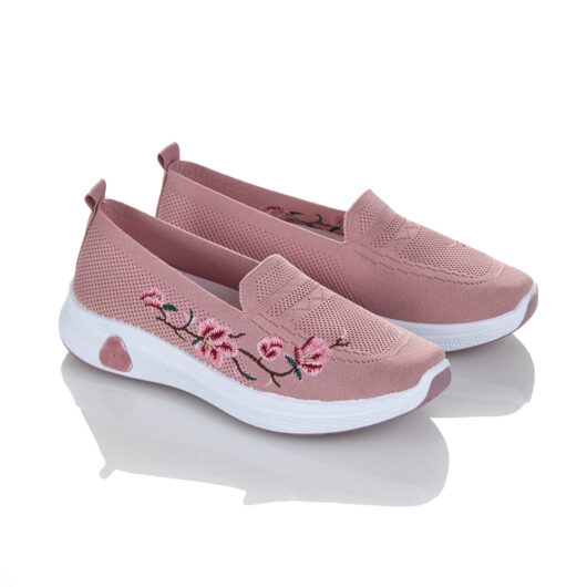 Pink 4 Embroided Fly Knit Shoes