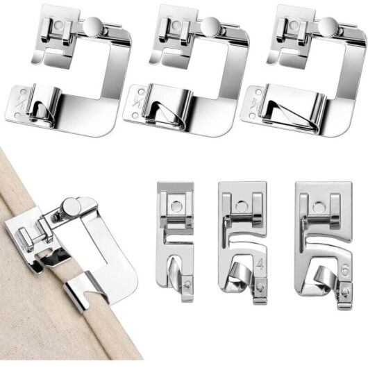 Presserfoot Set of 6 Stainless Steel Presser Feet for Brother, Singer, W6, Elina, and Janome Sewing Machines - Silver
