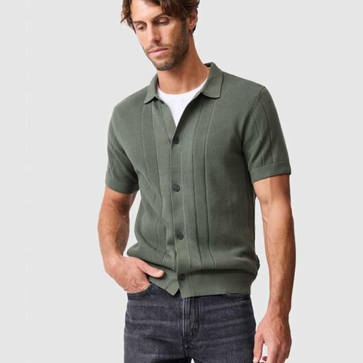 Rodd & Gunn Pure Cotton Knitted Polo Shirt Dark Green