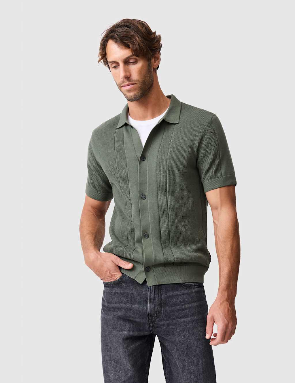 Rodd & Gunn Pure Cotton Knitted Polo Shirt Dark Green