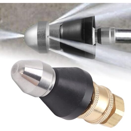 Sewer Cleaning Tool, Stainless Steel Nozzle, G1/4 Sewer Pipe Dredging and Cleaning Tools for Unclogging Pipes