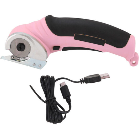 Sewing Scissors, Cordless Electric Scissors with Wide Application, Made of PA Stainless Steel, High-Efficiency Rechargeable for Materials (PINK)