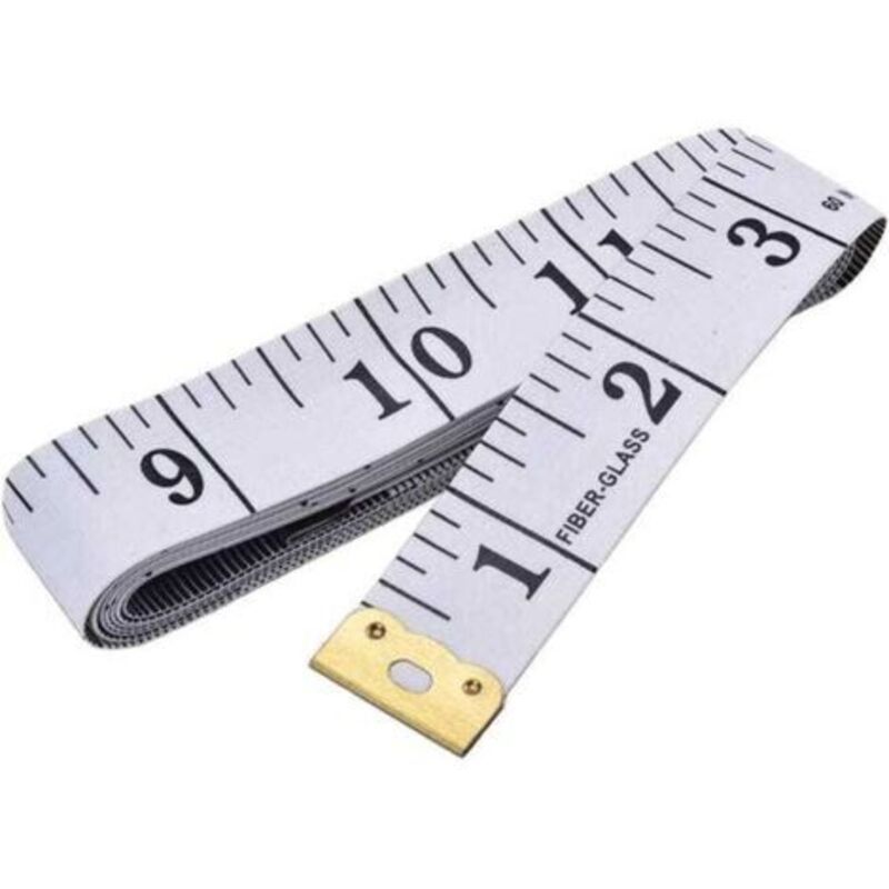 1 x double-sided measuring tape, bust/waist, 150 cm, black text on white, garment cutting tape, soft measurement, accurate measurement, body
