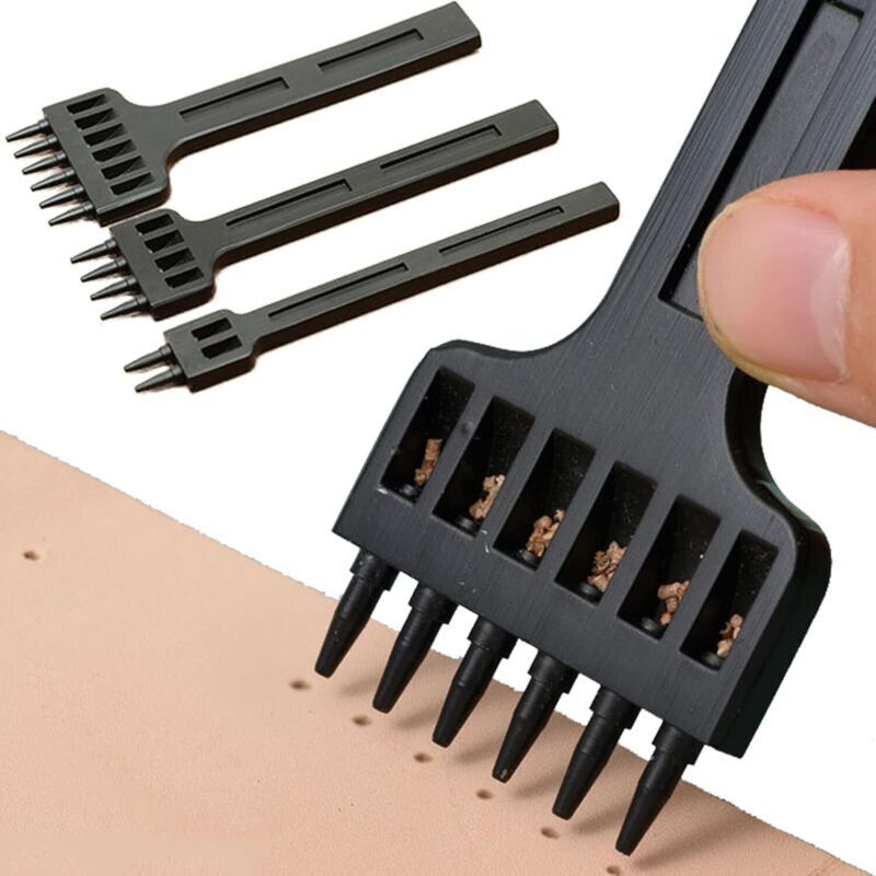 3-Piece Leather Punching Tool Set - DIY Kit for Watch Straps, Belts, Canvas, and Paper