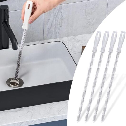 4-Piece Drain Cleaning Brush Set, Flexible Pipe Brush, Sewer Drain Cleaning Brush, 45cm Sink Cleaning Brush, Sink Drain Unclogging Tools