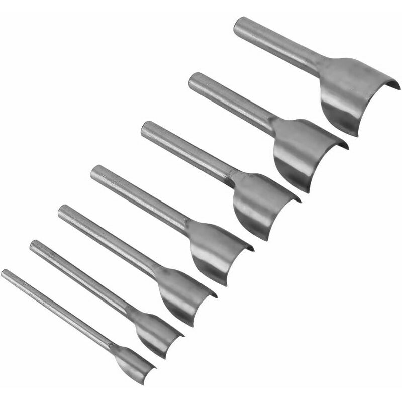 7pcs / set Leather Tools Punches Arc Shaped Punch Tools Leather Cutting Crafts Punch Belt End Cutter Sewing Tool (10-40mm)