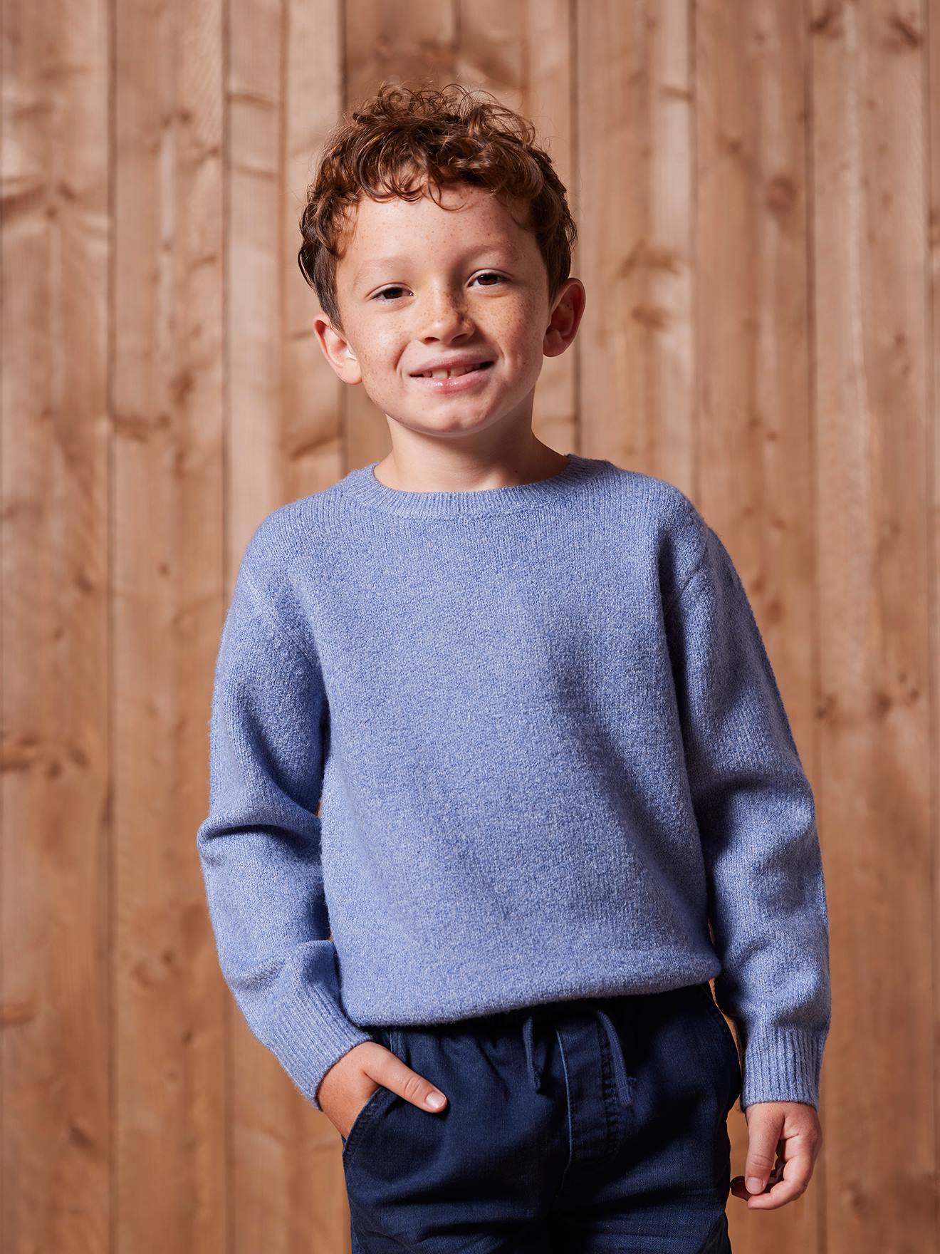 BASICS Top in Lightweight Jersey Knit, for Boys marl blue